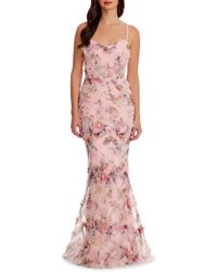 Dress the Population - Giovanna Floral Ruffle Mermaid Gown - Lyst