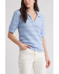 Caslon - Mixed Stitch Polo Sweater - Lyst