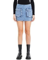 Grey Lab - Cargo Pocket Denim Miniskirt - Lyst