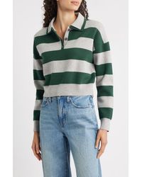 525 America - Rugby Stripe Double Collar Long Sleeve Polo - Lyst