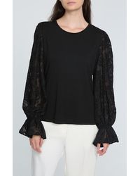 Tahari - The Mavea Mixed Media Top - Lyst