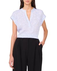 Vince Camuto - Dot Print Split Neck Top - Lyst