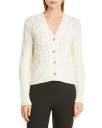 Vince - Triple Braid Cable Wool & Cashmere Cardigan - Lyst