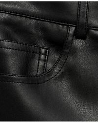 Mango - Faux Leather Straight Leg Pants - Lyst