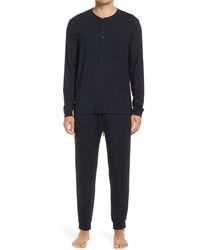 Lahgo Washable Silk Pajamas in Black for Men