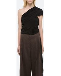 Helmut Lang - Wind Convertible Asymmetric Cutout Jersey Top - Lyst