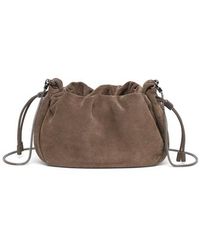Brunello Cucinelli - Suede Mini Mellow Bucket Bag - Lyst