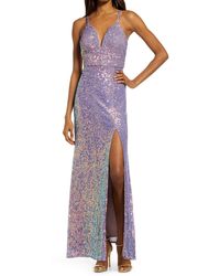 Morgan & Co. - Sequin Embellished Gown - Lyst