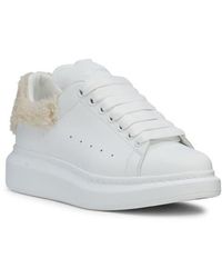 McQueen - Oversize Genuine Shearling Trim Sneaker - Lyst