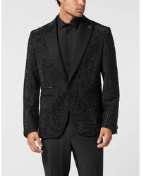 Philipp Plein - Wool Blazer Lord Fit Studs &Amp; Stones Stones - Lyst