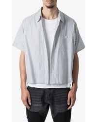 MNML - Stripe Short Sleeve Button-Up Shirt - Lyst