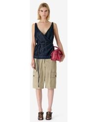 IRO - Renata Denim Wrap Top - Lyst