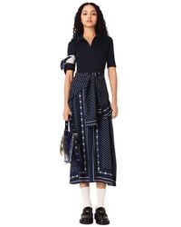 Maje - Patterned Mixed-Material Dress - Lyst