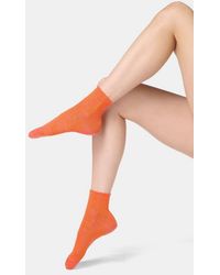Oroblu - Floral Jacquard Crew Socks - Lyst