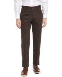 Berle - Charleston Khakis Flat Front Stretch Sateen Pants - Lyst