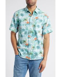 Tommy Bahama - Nova Wave Palmero Stripe Floral Short Sleeve Cotton Seersucker Button-Up Shirt - Lyst