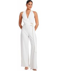 Quiz - Scuba Crepe Halter Jumpsuit - Lyst