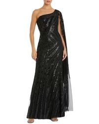 Mac Duggal - One Shoulder Cape Sleeve Embellished Gown - Lyst