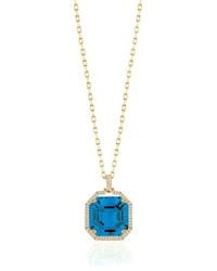 Goshwara - Gossip Asscher Cut Stone & Pavé Diamond Pendant Necklace - Lyst