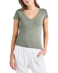 Splendid - Faye V-Neck Tee - Lyst