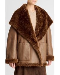 Vince - Hooded Genuine Shearling Jacket - Lyst