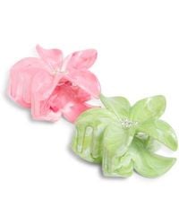 BP. - 2-Pack Assorted Marbled Plumeria Claw Hair Clips - Lyst