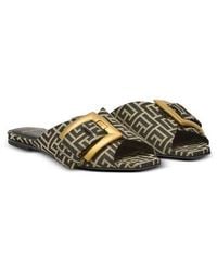 Balmain - Flat Monogram Jacquard Anthem Sandals - Lyst