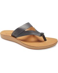 OLUKAI Kaekae Leather Flip Flop Sandals | Leather flip flops, Flip flop sandals, Leather flip 