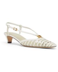 Fendi - Ffold Slingback Kitten Heel Pump - Lyst