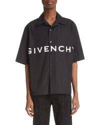 Givenchy - Boxy Fit Logo Button-up Camp Shirt - Lyst