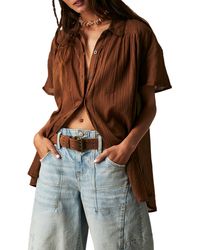 Free People - Float Away Button-up Shirt - Lyst
