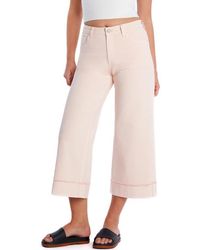 HINT OF BLU - Cuffed Ankle Wide Leg Jeans - Lyst