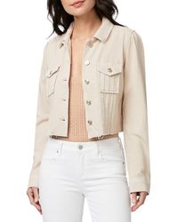 PAIGE - Pacey Raw Hem Crop Twill Jacket - Lyst