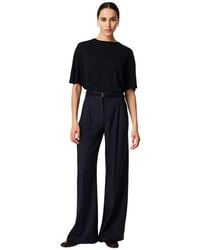 Another Tomorrow - Twill Pleated Trouser - Lyst