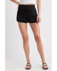 Cloth & Stone - High Waist Flowy Satin Drawstring Shorts - Lyst