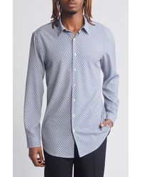 Open Edit - Trim Fit Geometric Button-up Shirt - Lyst