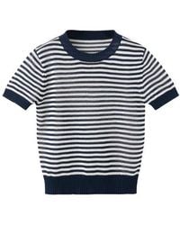Mango - Stripe Crop Sweater - Lyst