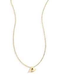 Mint & Lily - Tiny Script Initial Necklace - Lyst