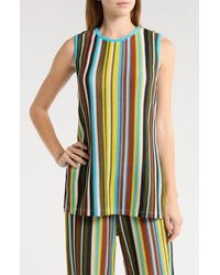 STAUD - Valley Stripe Open Stitch Knit Top - Lyst