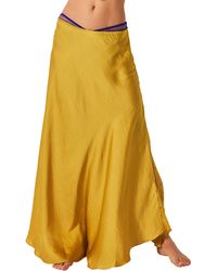 Free People - Make You Mine Lace Inset Satin Maxi Slip Skirt - Lyst