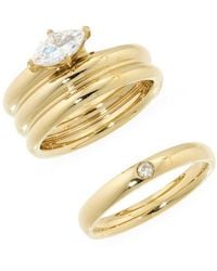 Nordstrom - Set Of 2 Waterproof Cubic Zirconia Stackable Rings - Lyst