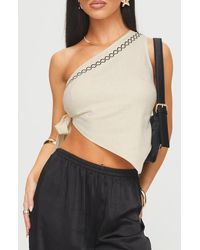 Princess Polly - Frankle One-Shoulder Cotton & Linen Top - Lyst
