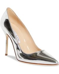 Manolo Blahnik - Bb Metallic Pointed Toe Pump - Lyst