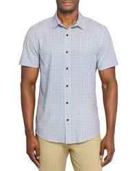 W.r.k. - Slim Fit Shaded Square Short Sleeve Performance Button-Up Shirt - Lyst