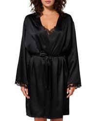Simone Perele - Love Me Lace Trim Silk Blend Robe - Lyst