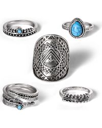 Jessica Simpson - 5-Piece Mixed-Tone Ring Set - Lyst