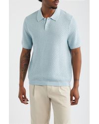 Open Edit - Texture Knit Polo Top - Lyst