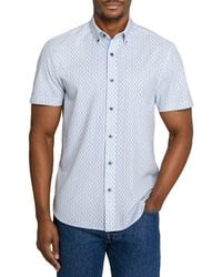 Con.struct - Slim Fit Zig Zag Woven Short Sleeve Basic Shirt - Lyst