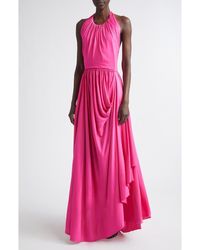 Givenchy - Draped Jersey Halter Neck Gown - Lyst