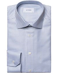 Eton - Contemporary Fit Houndstooth Check Cotton Dress Shirt - Lyst